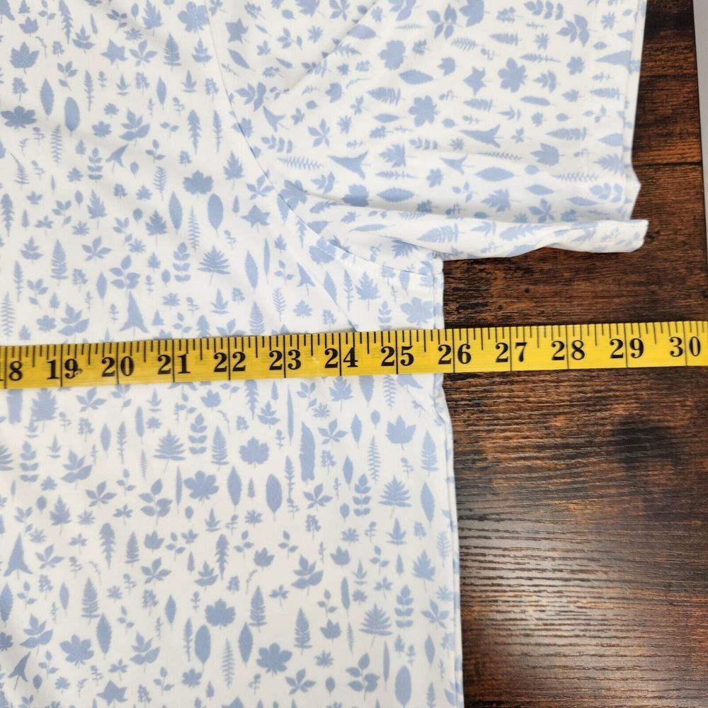 New Greyson Mens Golf Polo Magical Ferns Arctic White/Blue Floral Size XL NWT - Picture 8 of 9
